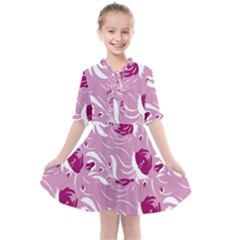 Folk Floral Pattern  Flowers Print  Kids  All Frills Chiffon Dress by Eskimos