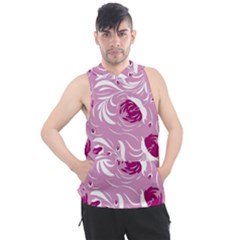 Folk Floral Pattern  Flowers Print  Men s Sleeveless Hoodie by Eskimos