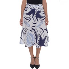 Folk Floral Pattern  Flowers Print  Perfect Length Midi Skirt by Eskimos