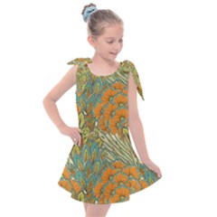 Orange Flowers Kids  Tie Up Tunic Dress by goljakoff