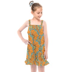 Orange Flowers Kids  Overall Dress by goljakoff