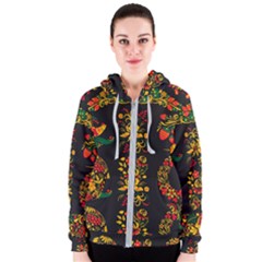 Hohloma Ornament Women s Zipper Hoodie by goljakoff