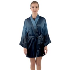 Whales Family Long Sleeve Satin Kimono by goljakoff