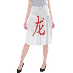 Dragon Hieroglyph Midi Beach Skirt by goljakoff