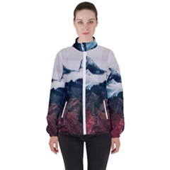 Blue Whale In The Clouds Women s High Neck Windbreaker by goljakoff