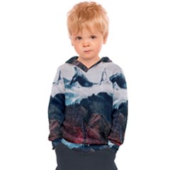 Blue Whale In The Clouds Kids  Overhead Hoodie by goljakoff