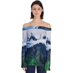 Whales Peak Off Shoulder Long Sleeve Top by goljakoff