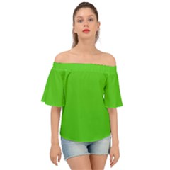 Bright Green Off Shoulder Short Sleeve Top by FabChoice