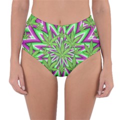 Purple, White, Green, Marijuana, Leaves, Cbdoilprincess  5de76707-e767-40d0-a70d-e7c36407f0a3 Reversible High-waist Bikini Bottoms by CBDOilPrincess1