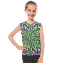 Purple, White, Green, Marijuana, Leaves, Cbdoilprincess  5de76707-e767-40d0-a70d-e7c36407f0a3 Kids  Mesh Tank Top by CBDOilPrincess1