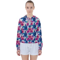 Tropical Flowers Turtles Cbdoilprincess 9a8efa63-1b6b-4226-a85c-858859e581d8 Women s Tie Up Sweat