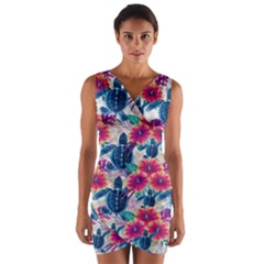 Tropical Flowers Turtles Cbdoilprincess 9a8efa63-1b6b-4226-a85c-858859e581d8 Wrap Front Bodycon Dress