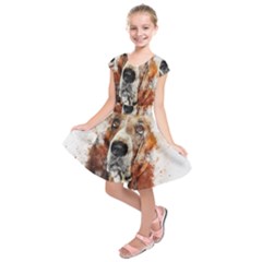 Dog Paint Kids  Short Sleeve Dress by goljakoff