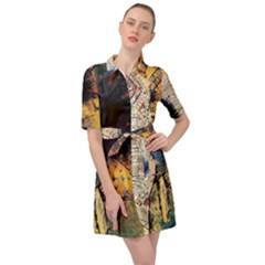 Elephant Mandala Belted Shirt Dress by goljakoff