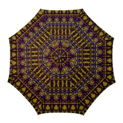 Fancy Ornate Pattern Mosaic Print Golf Umbrellas by dflcprintsclothing