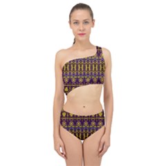 Fancy Ornate Pattern Mosaic Print Spliced Up Two Piece Swimsuit by dflcprintsclothing