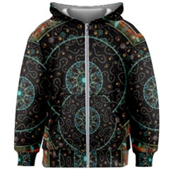 Mandala - 0008b - The Coffee Eye Kids  Zipper Hoodie Without Drawstring by WetdryvacsLair