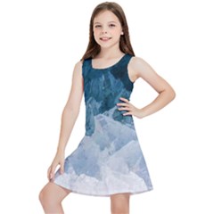 Blue Sea Waves Kids  Lightweight Sleeveless Dress