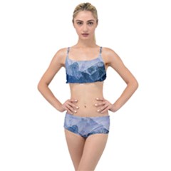 Blue Ice Mountain Layered Top Bikini Set by goljakoff