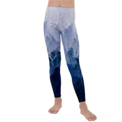 Blue Ice Mountain Kids  Lightweight Velour Leggings by goljakoff