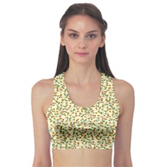 Pattern Lonely Flower On Yellow Sports Bra by JustToWear