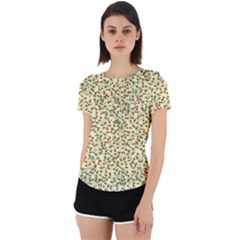 Pattern Lonely Flower On Yellow Back Cut Out Sport Tee by JustToWear