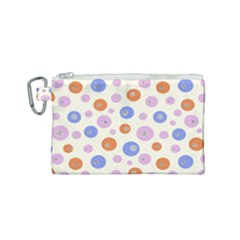 Multicolored Circles Canvas Cosmetic Bag (small) by SychEva