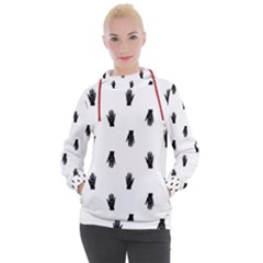 Vampire Hand Motif Graphic Print Pattern Women s Hooded Pullover by dflcprintsclothing