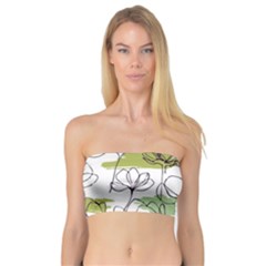 Flower Line Art Color Seamless Pattern Bandeau Top