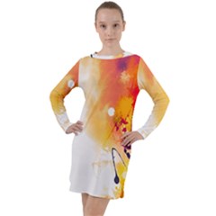 Autumn Paint Long Sleeve Hoodie Dress by goljakoff