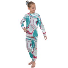 Vector Vivid Marble Pattern 4 Kids  Long Sleeve Set  by goljakoff