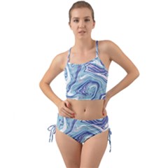 Blue Vivid Marble Pattern 9 Mini Tank Bikini Set by goljakoff