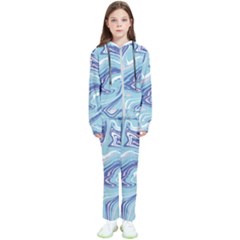 Blue Vivid Marble Pattern 9 Kids  Tracksuit by goljakoff