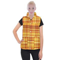 Red Lines On Yellow Women s Button Up Vest by JustToWear