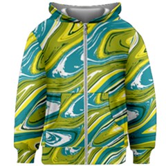 Green Vivid Marble Pattern Kids  Zipper Hoodie Without Drawstring by goljakoff