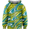 Green Vivid Marble Pattern Kids  Zipper Hoodie Without Drawstring View1