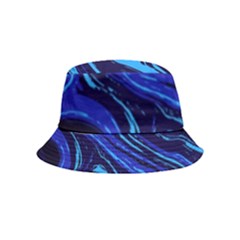 Blue Vivid Marble Pattern 16 Bucket Hat (kids) by goljakoff