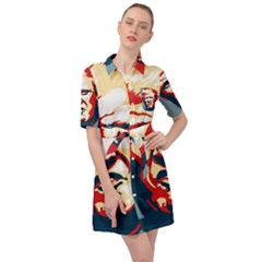 Trump Pop Art Belted Shirt Dress by goljakoff