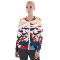 Trump Pop Art Velvet Zip Up Jacket by goljakoff