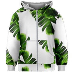 Banana Leaves Kids  Zipper Hoodie Without Drawstring by goljakoff