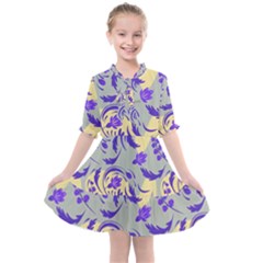 Folk Floral Pattern  Abstract Flowers Surface Design  Seamless Pattern Kids  All Frills Chiffon Dress by Eskimos