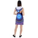 Blue Violet Midnight Sun Mandala Hippie Trippy Psychedelic Kaleidoscope  Racer Back Hoodie Dress View2