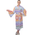 Pretty Pastel Boho Hippie Mandala Maxi Velour Kimono View1