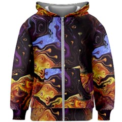 Nebula Starry Night Skies Abstract Art Kids  Zipper Hoodie Without Drawstring by CrypticFragmentsDesign