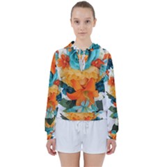 Spring Flowers Women s Tie Up Sweat by LW41021