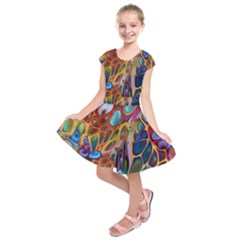 Colored Summer Kids  Short Sleeve Dress by Galinka