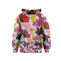 Flower Pattern Kids  Pullover Hoodie by Galinka