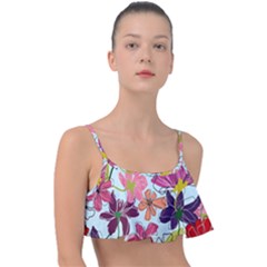 Flower Pattern Frill Bikini Top by Galinka