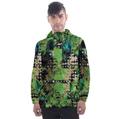 Peacocks And Pyramids Men s Front Pocket Pullover Windbreaker by MRNStudios