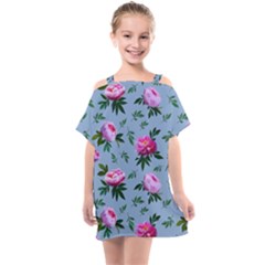 Delicate Peonies Kids  One Piece Chiffon Dress by SychEva